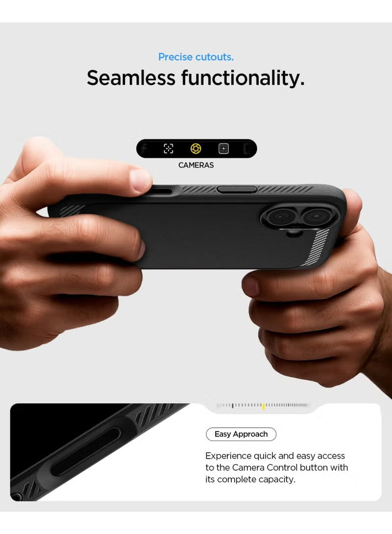 Rugged Armor MagFit iPhone 17 Case Cover with MagSafe and Carbon Fiber Textures (2025) - Matte Black