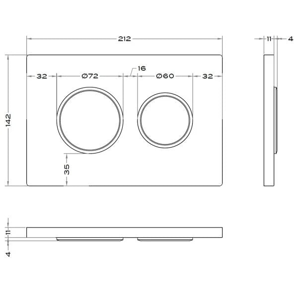 Geberit Omega20 Dual Flush Plate White/gold