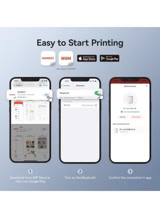 D11-H Bluetooth Thermal Label Printer 300dpi with Tape – Blue