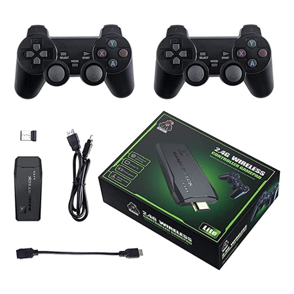 Game Console With Two Wireless Gamepads Dual Players Hdmi