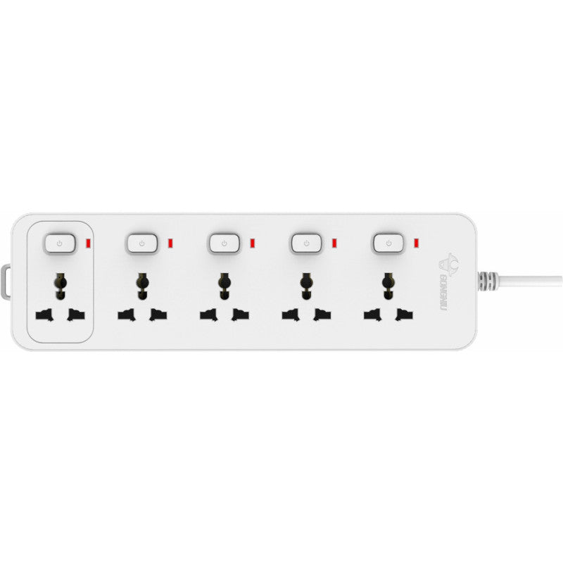 GONGNIU Universal Extension Socket D3050-30 3M | 5 Way Power Extension Board with Individual Switches