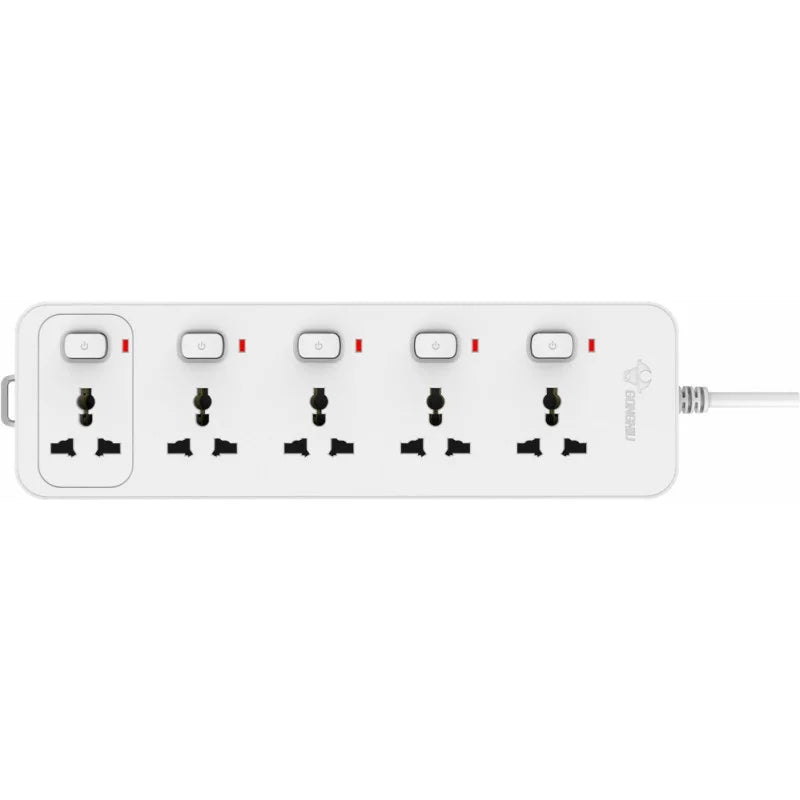 GONGNIU Universal Extension Socket D3050-50 5M | 5 Way Power Extension Board with Switches