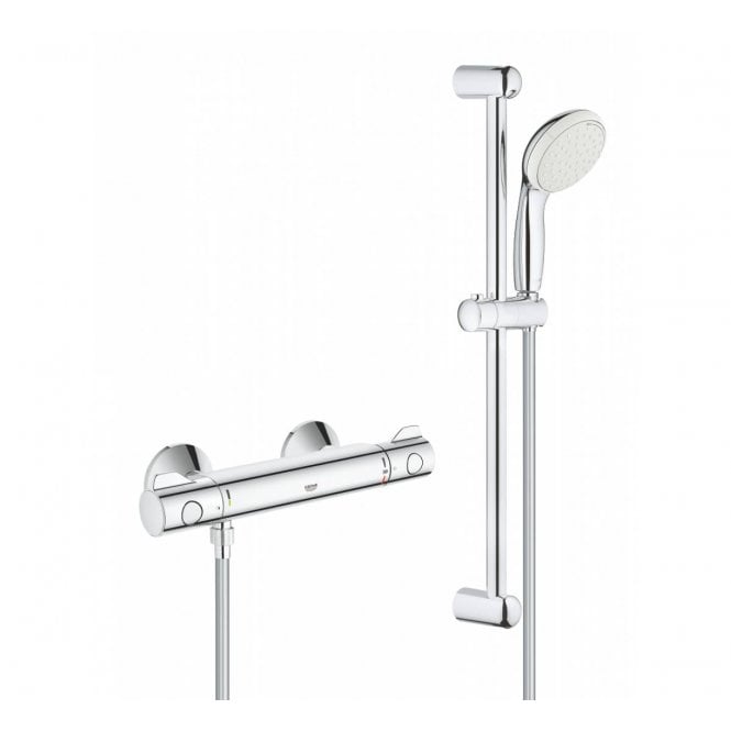 GROHE Grohtherm 800 Thermostatic Shower Mixer 1/2" With Exposed Shower Set Chrome