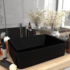 حوض غسيل من سوتيل، 55 × 38 سم، أسود مطفي