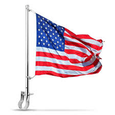 Force Usa Flag Pole Red With Silver Mount