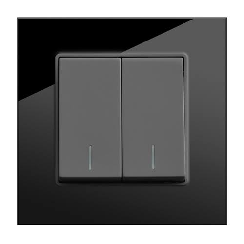 FE136 V1 Black V1-004 2 Gang 2 Way Switch
