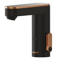 Presto So’o Electronic Basin Mixer In Black & Rose Gold With Battery - 56196