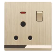 FE237 V5 Champagne Gold V5-012 15A Socket with Switch
