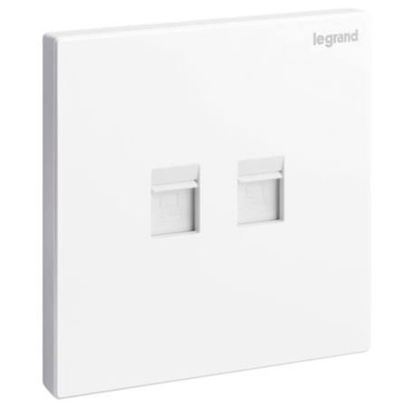 R414 V6 White V6-054 Double Data Socket – Modular Dual RJ45 Network Socket
