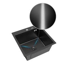 Single Top Kitchen Sink 50×50 cm – Black