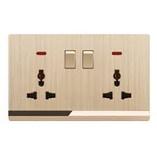 FE240 V5 Champagne Gold V5-017 Double MF Socket with Switch
