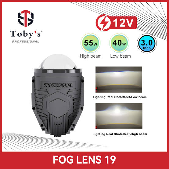 Toby’s Fog Lens-19 3.0-Inch Bi-LED Projector Fog Light with Bracket