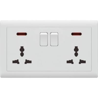 FE261 V5-017 Ivory Double MF Socket with Switch