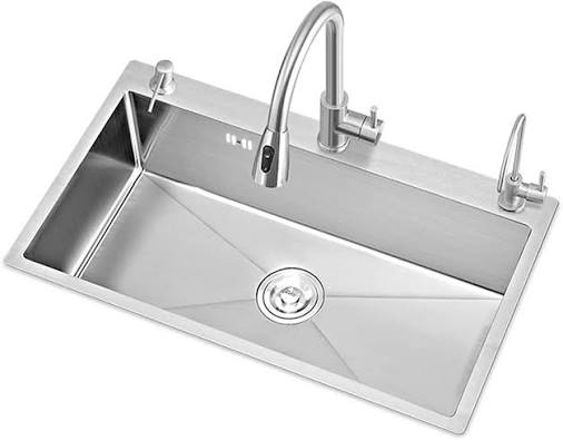Single Top Kitchen Sink 80×45 cm – Silver