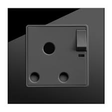 Black B032 250V 1 Gang 15A Switched Socket With Indicator