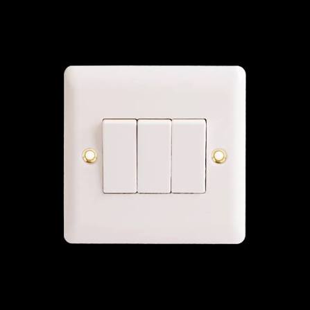 FE094 MODI Bakelite MD-HWD5041 10A 3 Gang 1 Way Plate Switch Electrical Wall Switch
