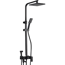 Matte Black Brass Shower Set