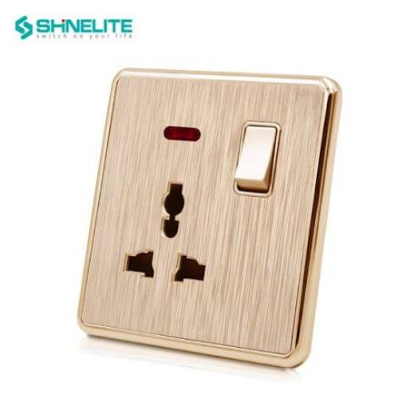 FE193 V1 Matte Golden V1-011 13A Socket with Switch