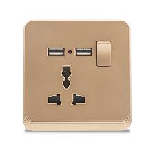 FE194 V1 Matte Golden V1-012 15A Socket with Switch