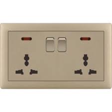 FE302 V1 Matte Golden V1-016 Double 13A Socket with Switch