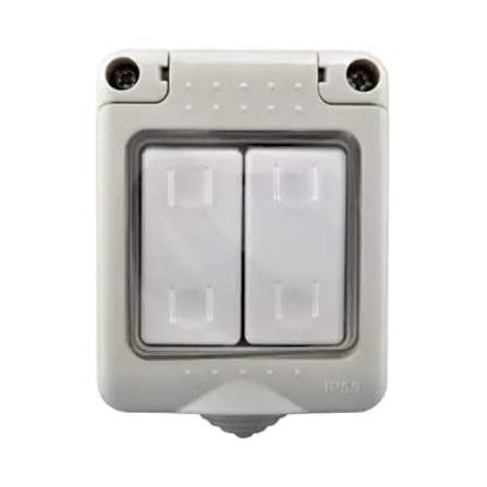 MODI Waterproof MD-HWD4003 D/FS-2GS 2 Gang 1 Way Switch Weatherproof Electrical Switch