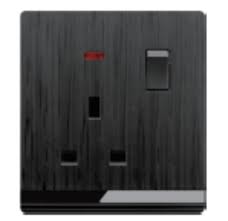 FE227 V5 Black V5-011 13A Socket with Switch