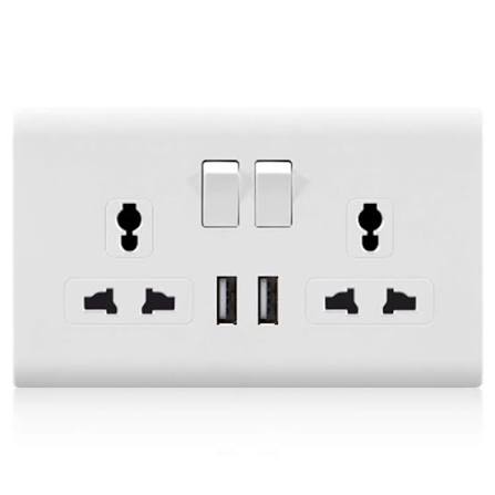 Q136 MODI 2-Way Universal Wall Socket 13A MD-HWA6020U