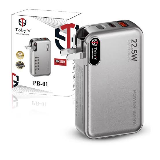 Toby’s PB-02 Portable Power Bank with 18W Fast Charging & MagSafe Wireless Charging