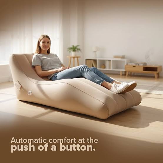 Toby’s Automatic Inflatable Air Sofa 02 180 × 77 × 65 cm with Rechargeable Pump & LED Light