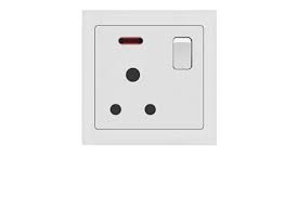 R401 V6 White V6-035 15A 1 Gang Switch + Socket with Neon