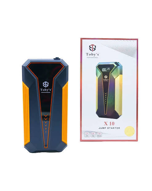 TOBY’S X10 (ST) Multifunctional Car Jump Starter – 10000mAh, 37Wh, 12V Emergency Charger & Power Bank