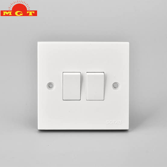FE093 MODI Bakelite MD-HWD5040 10A 2 Gang 1 Way Plate Switch Electrical Wall Switch