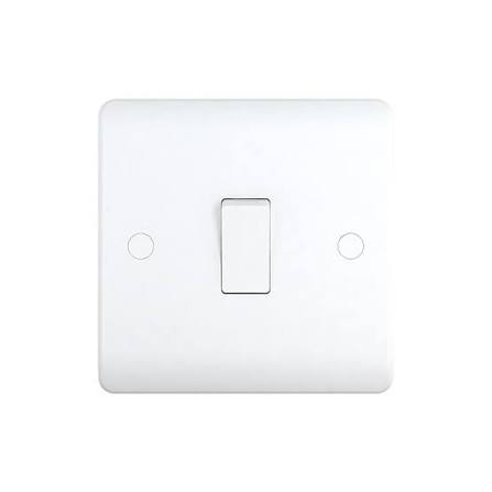10A 1 Gang 2 Way Switch – White Modular Wall Switch