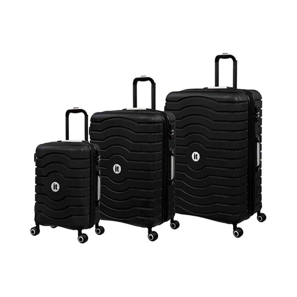 It Luggage Black 3 Piece Trolley Set