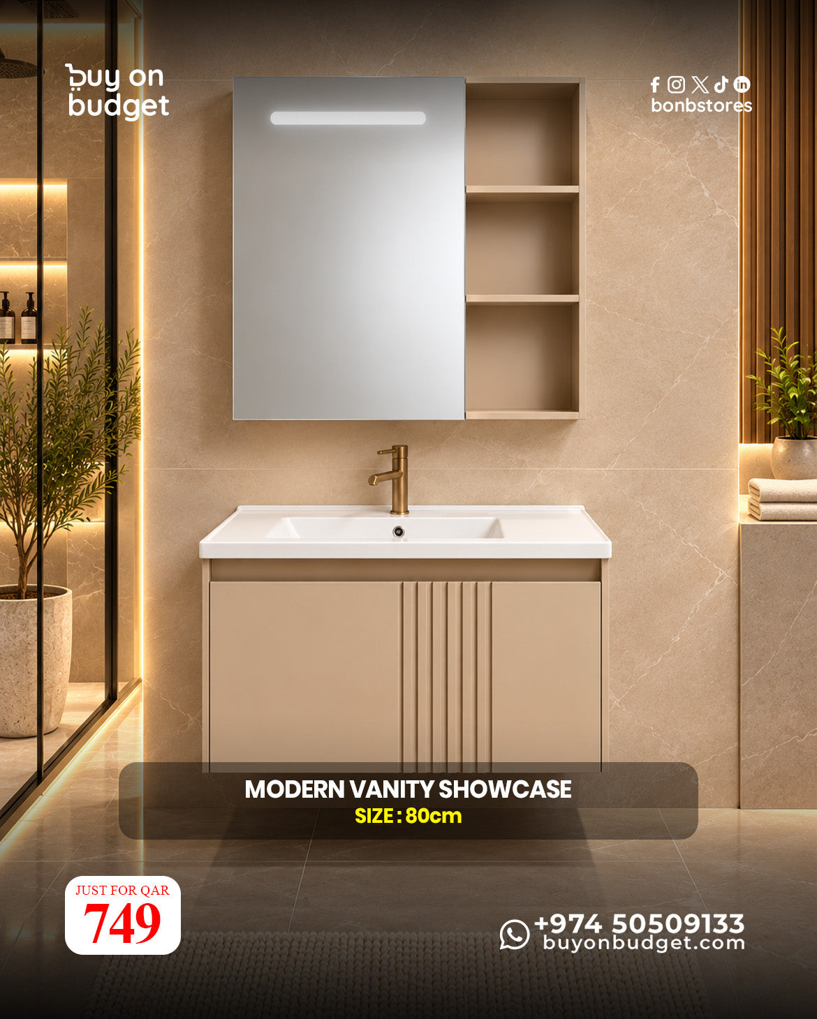 Modern Vanity Showcase 80 cm