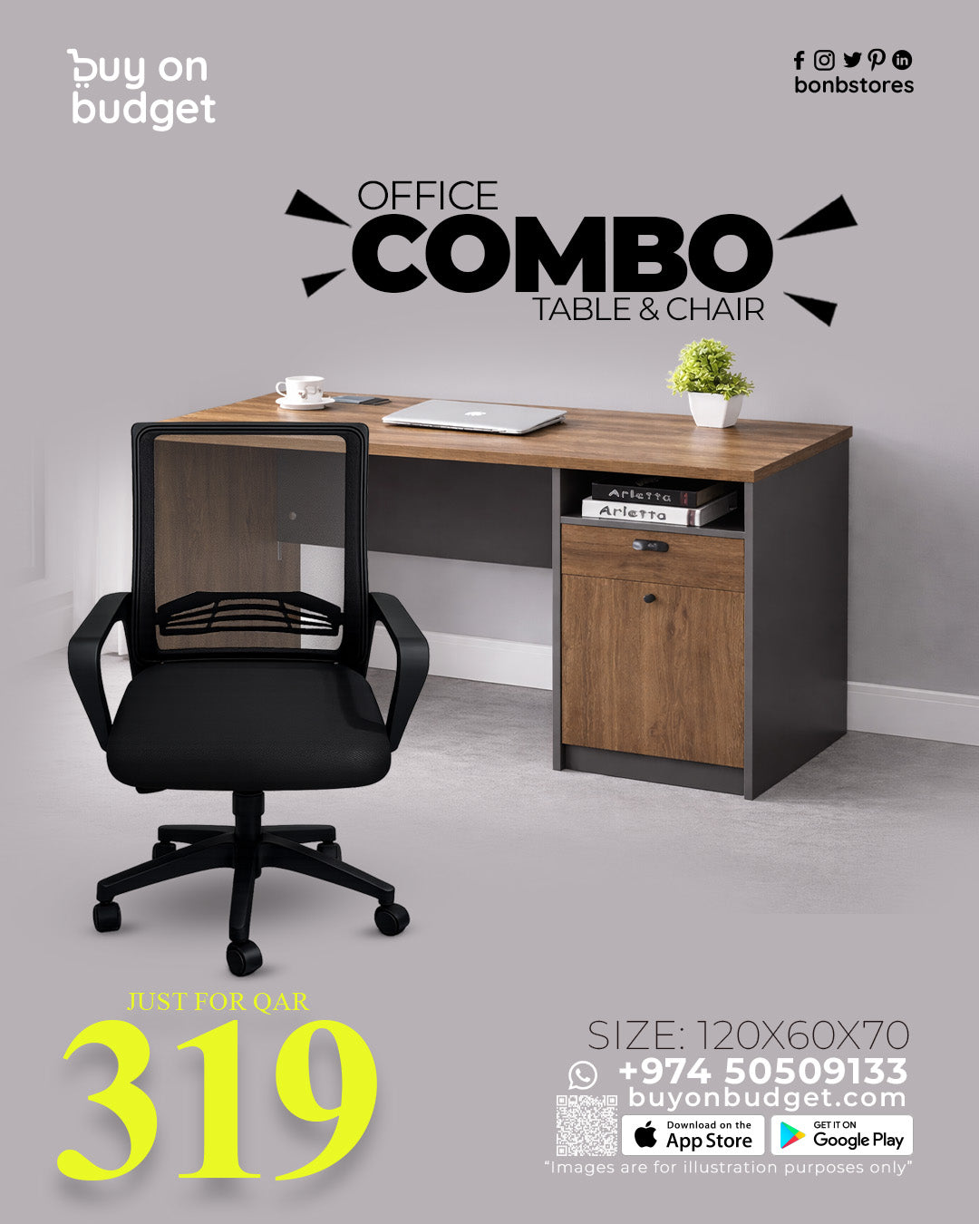 Office Table & Chair Combo