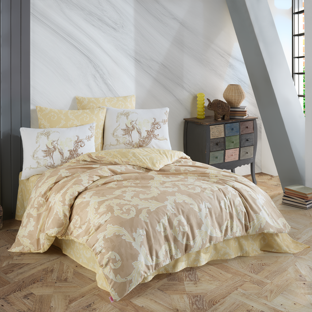 Ozanteks 6 Pieces Cream Comforter Set