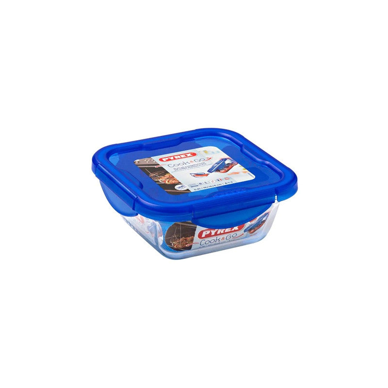 Pyrex 0.8l Cook And Go Glass Square Dish With Lid