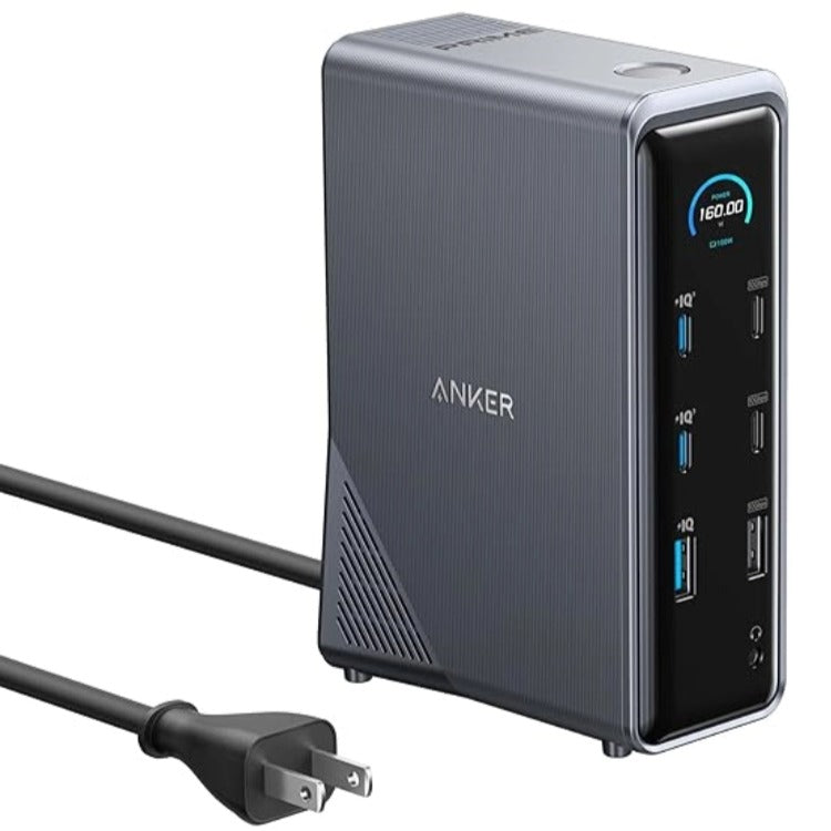 Anker Prime Charging Docking Station (14-IN-1,Dual Display ,160W (A83B62A1) -Black