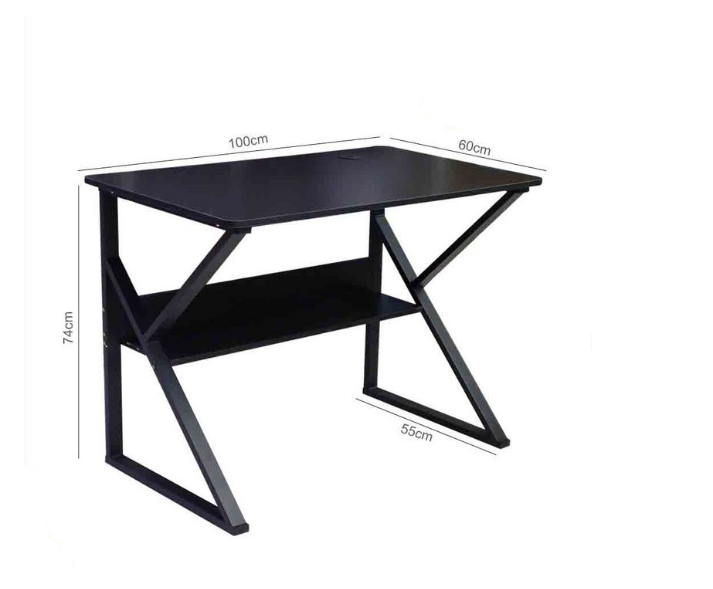 Computer Table with Shelf - Black