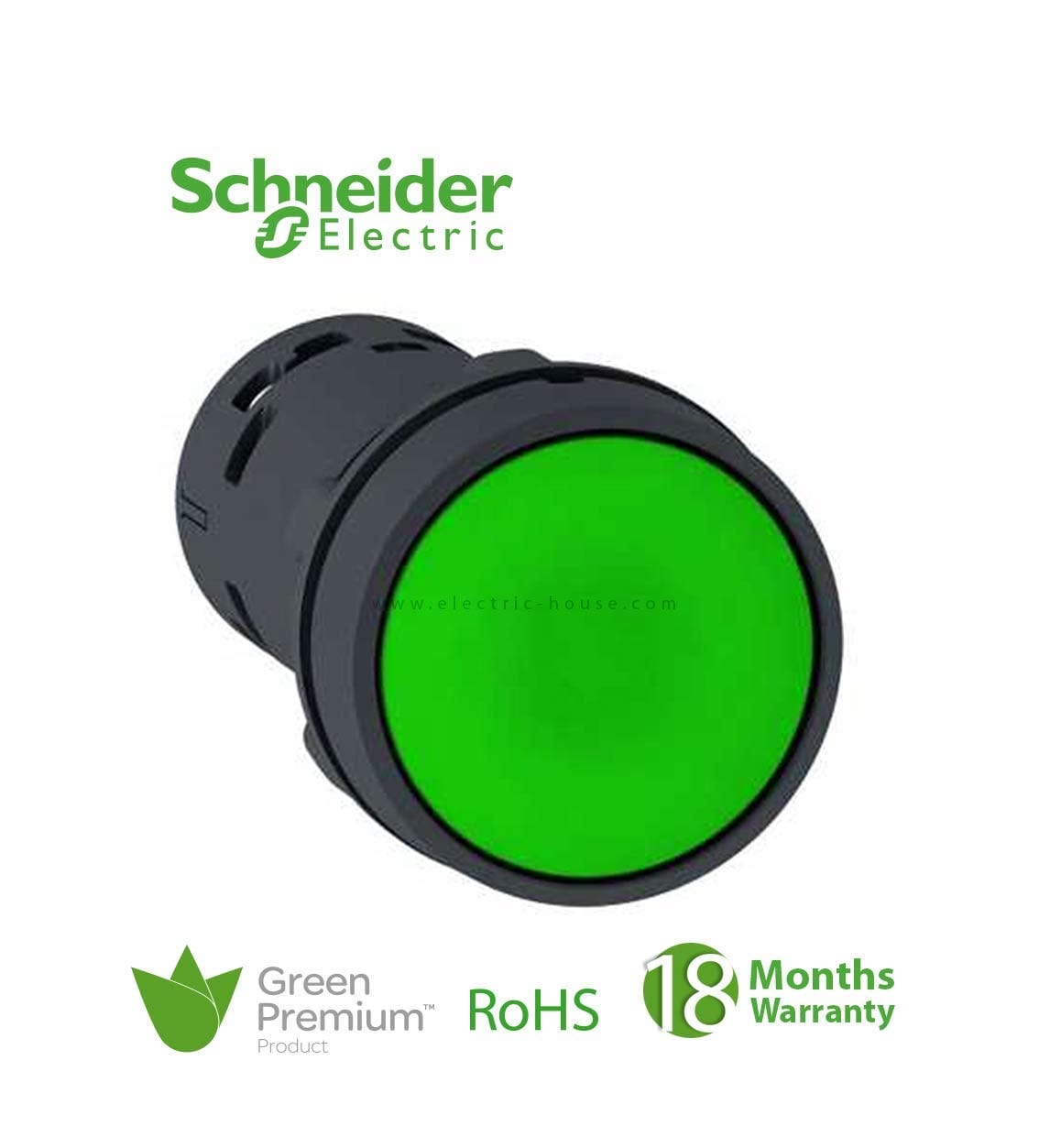 SCHNEIDER – Push Button, Spring Returnn, Green -1No, Supplier Part Number: XB7NA31 Qatar
