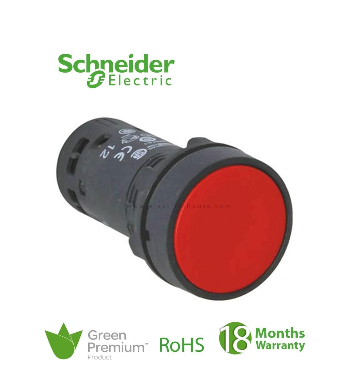 SCHNEIDER – Push Button, Spring Return, Red, 1Nc, Supplier Part Number: XB7NA42 Qatar