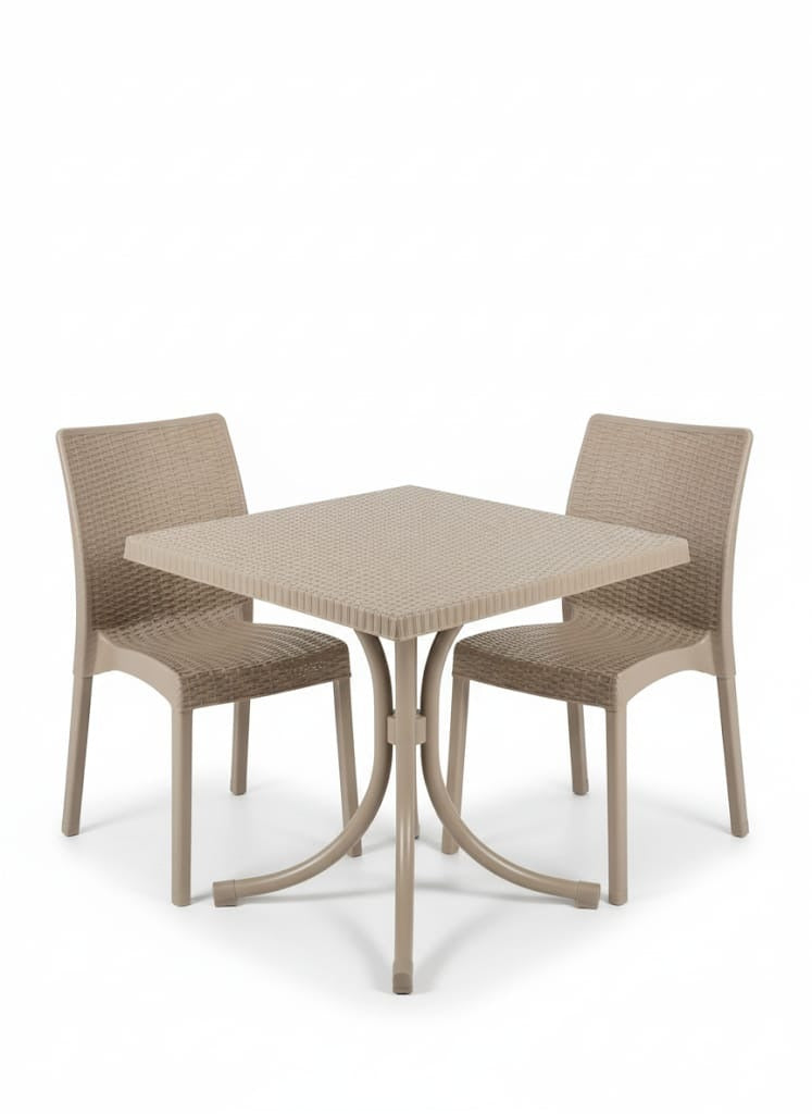 2-Seater Outdoor Dining Set(Cappuccino Brown)