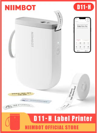 D11-H Bluetooth Thermal Label Printer 300dpi with Tape – White