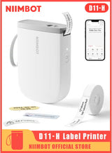 D11-H Bluetooth Thermal Label Printer 300dpi with Tape – White