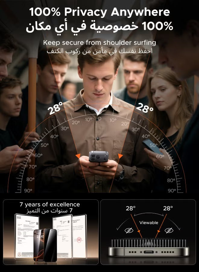 2-Pack iPhone 17 Pro Max Privacy Screen Protector With Auto Alignment Kit Anti-Spy, Privacy Protection, Anti-Fingerprint, Easy Installation, Shockproof Glass, No-Residue Adhesive, Smooth Touch -