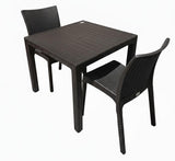 2-Seater Outdoor Dining Set (Dark Brown)