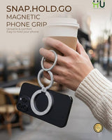 HAC-1054 Snap.Hold.Go Ultra-Thin Magnetic Phone Grip, Silver