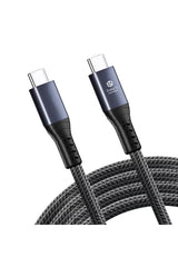 Toby’s CC-08 5A Type-C to Type-C Fast Charging Cable, 1m, Black Nylon Braided