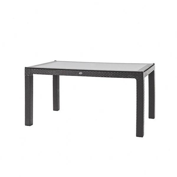 Violethouse 90X150 Rattan Trend Lux Table With Glass
